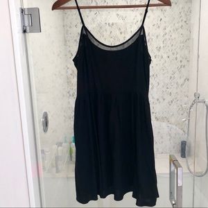 Forever 21 Black Mini Dress with Mesh Scoopneck